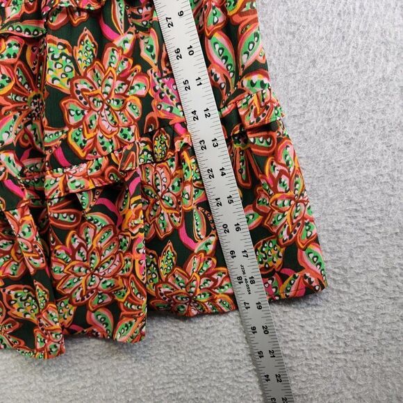 J Crew Skirt Womens Extra Small Floral Tiered Ruffle Lined Knee Length Chiffon - Picture 9 of 14